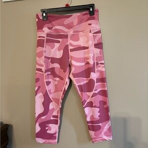 Zyia Active Pink Camo Light N Tight Pocket Compression Legging size 12